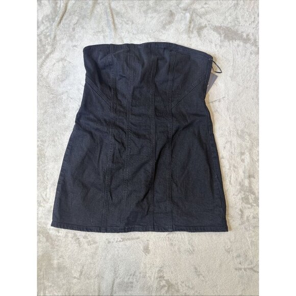 Universal Thread Denim Corset Tube Top Women’s Size Medium Strapless Bustier 12 - Picture 4 of 10